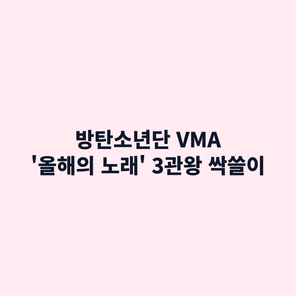 방탄소년단(BTS) MTV VMA '올해의 노래' 등 3관왕 달성: '스윔(SWIM)' 수상 의미와 하이라이트
